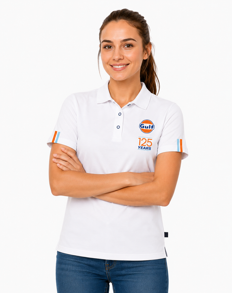 Playera Gulf Racing Polo Blanca