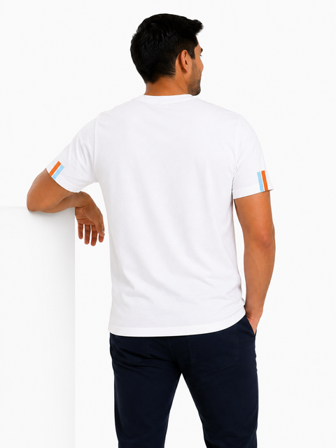 Playera Gulf Racing Manga Corta Blanca